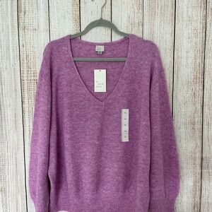 a new day Women's V-Neck Sweater - Soft Purple